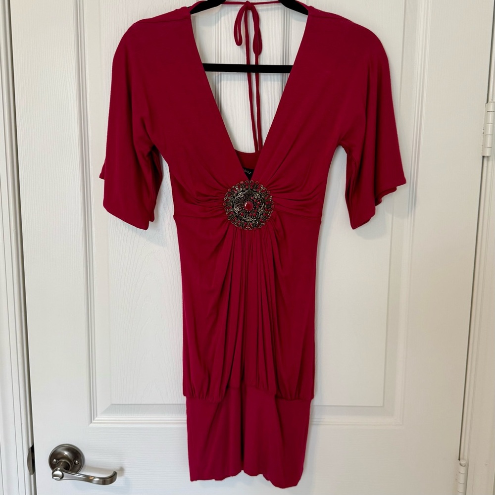 Sky Fusia Mini Dress with Embellished Center. Women’s size XS.